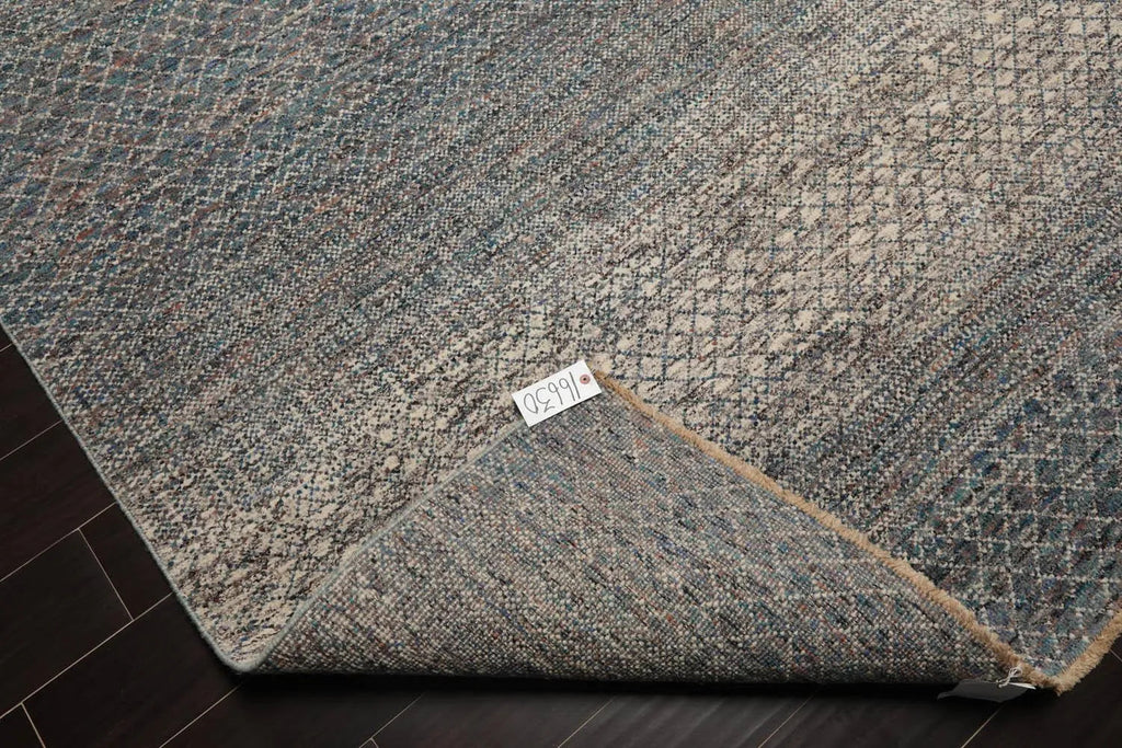 8' x 10' Hand Knotted 100% Wool Modern Oriental Area Rug Ivory, Blue, Aqua