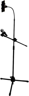 Adjustable Mic Stand with Boom Arm & Phone Holder