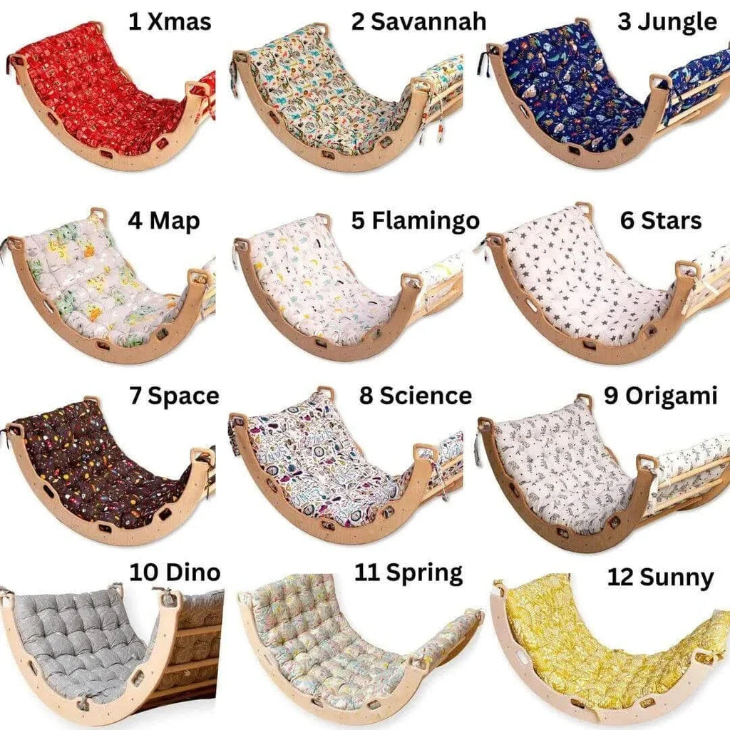 Climbing Triangle, Arch Rocker, Pillow, and 2in1 Ramp / 4 Pieces Set