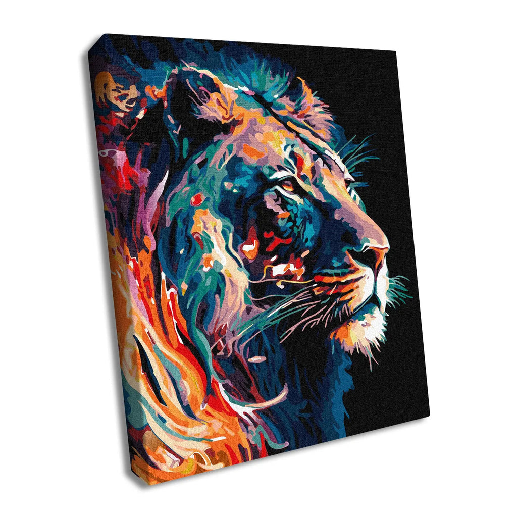 Graceful Lion with Extra Metallic Paints Painting by Numbers Kit by Ideyka KHO6517