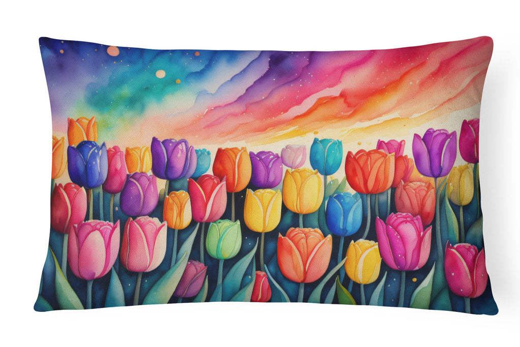 Tulips in Color Throw Pillow