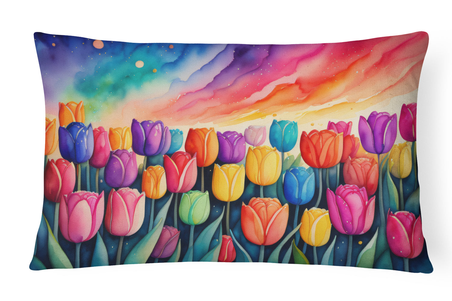 Tulips in Color Throw Pillow