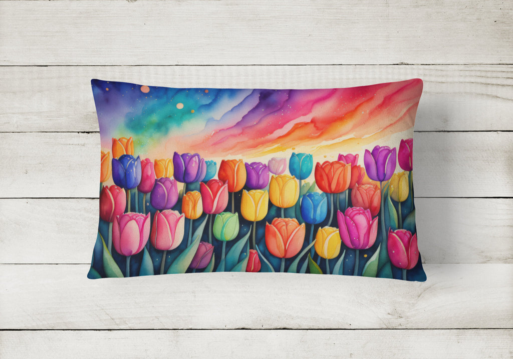 Tulips in Color Throw Pillow