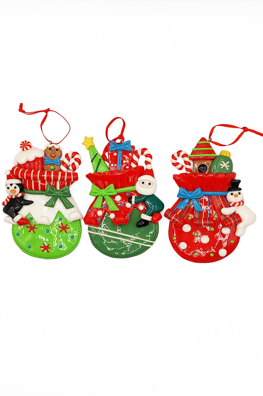 Glossy Gingerbread Gift Bag with Snowman Christmas Festive Decoration by Wizardi F07-N2-11-AA440A