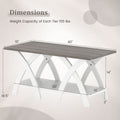40 Inch Farmhouse Wooden Coffee Table with Storage Shelf with X-shaped Legs-Gray