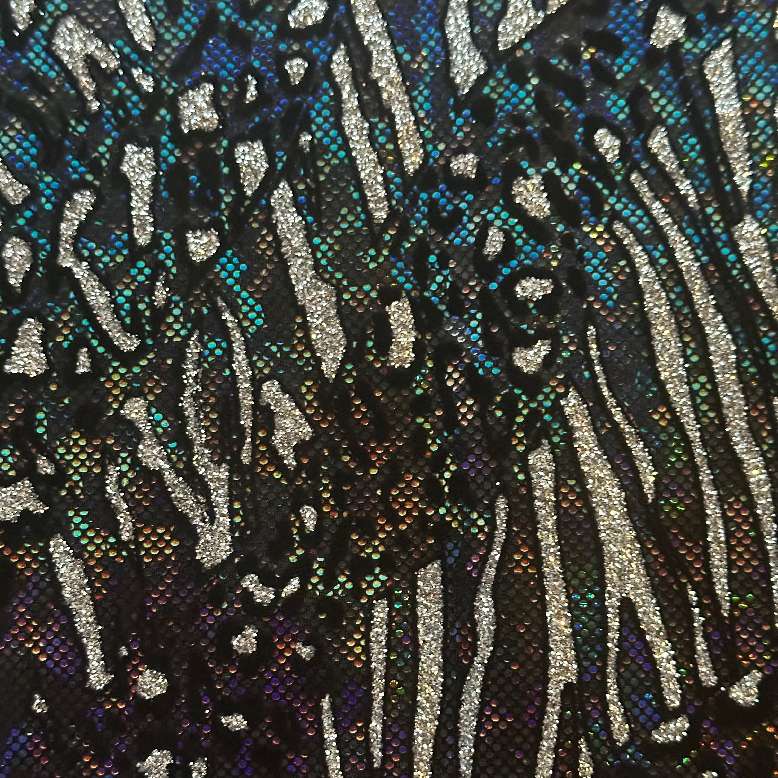 Cheetah Flocking Glitters 4-Way Nylon Stretch Fabric | Spandex Palace