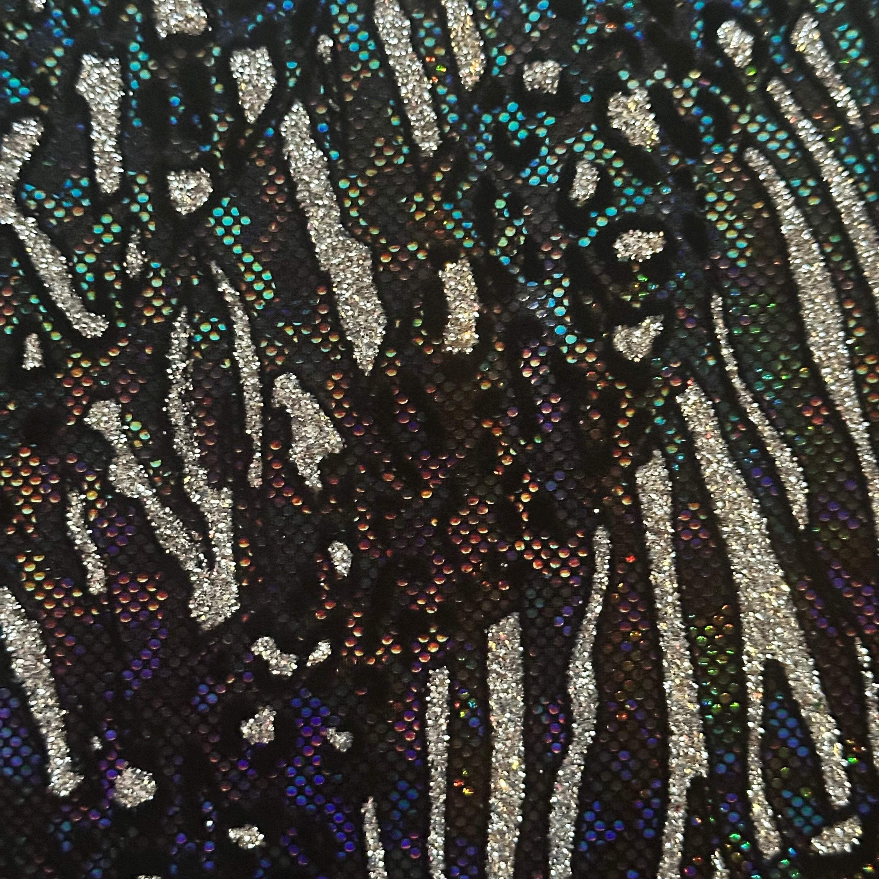 Cheetah Flocking Glitters 4-Way Nylon Stretch Fabric | Spandex Palace