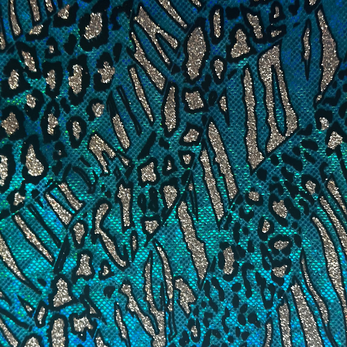 Cheetah Flocking Glitters 4-Way Nylon Stretch Fabric | Spandex Palace