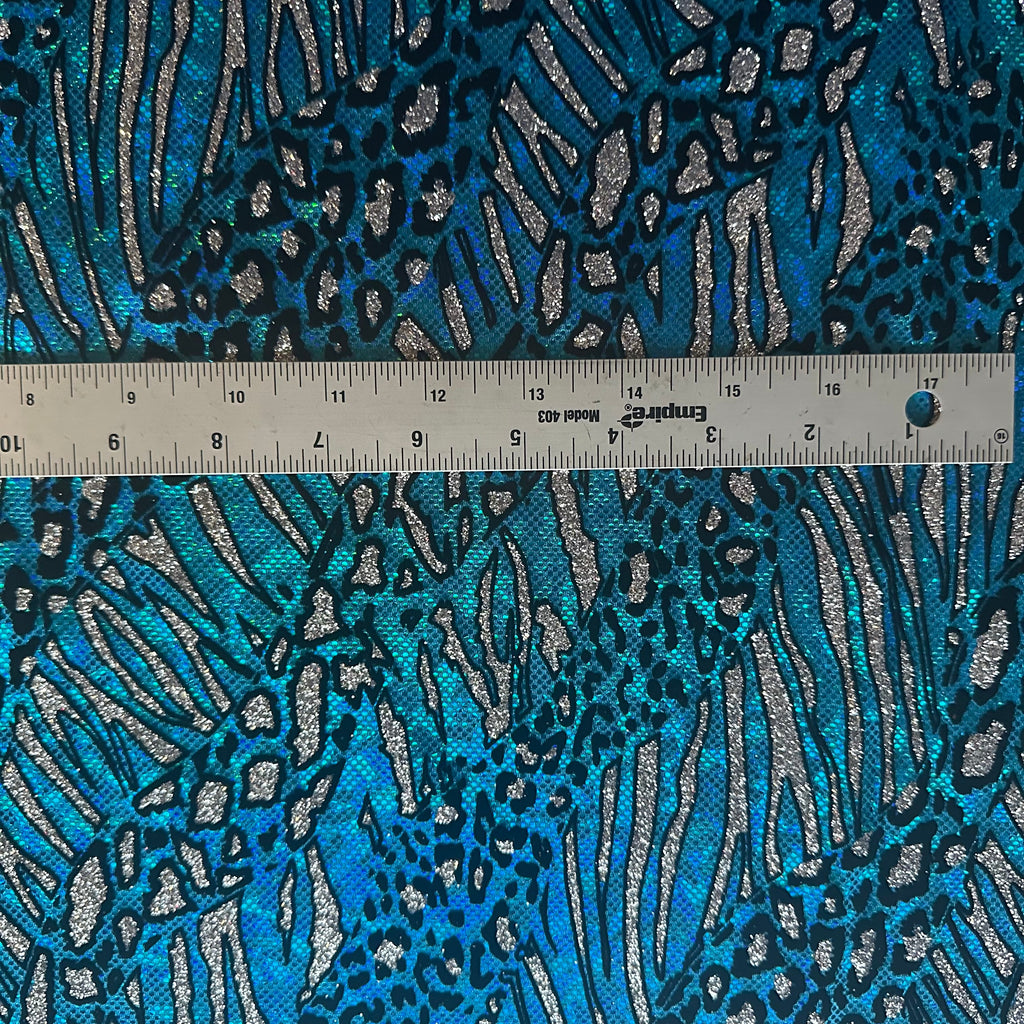 Cheetah Flocking Glitters 4-Way Nylon Stretch Fabric | Spandex Palace