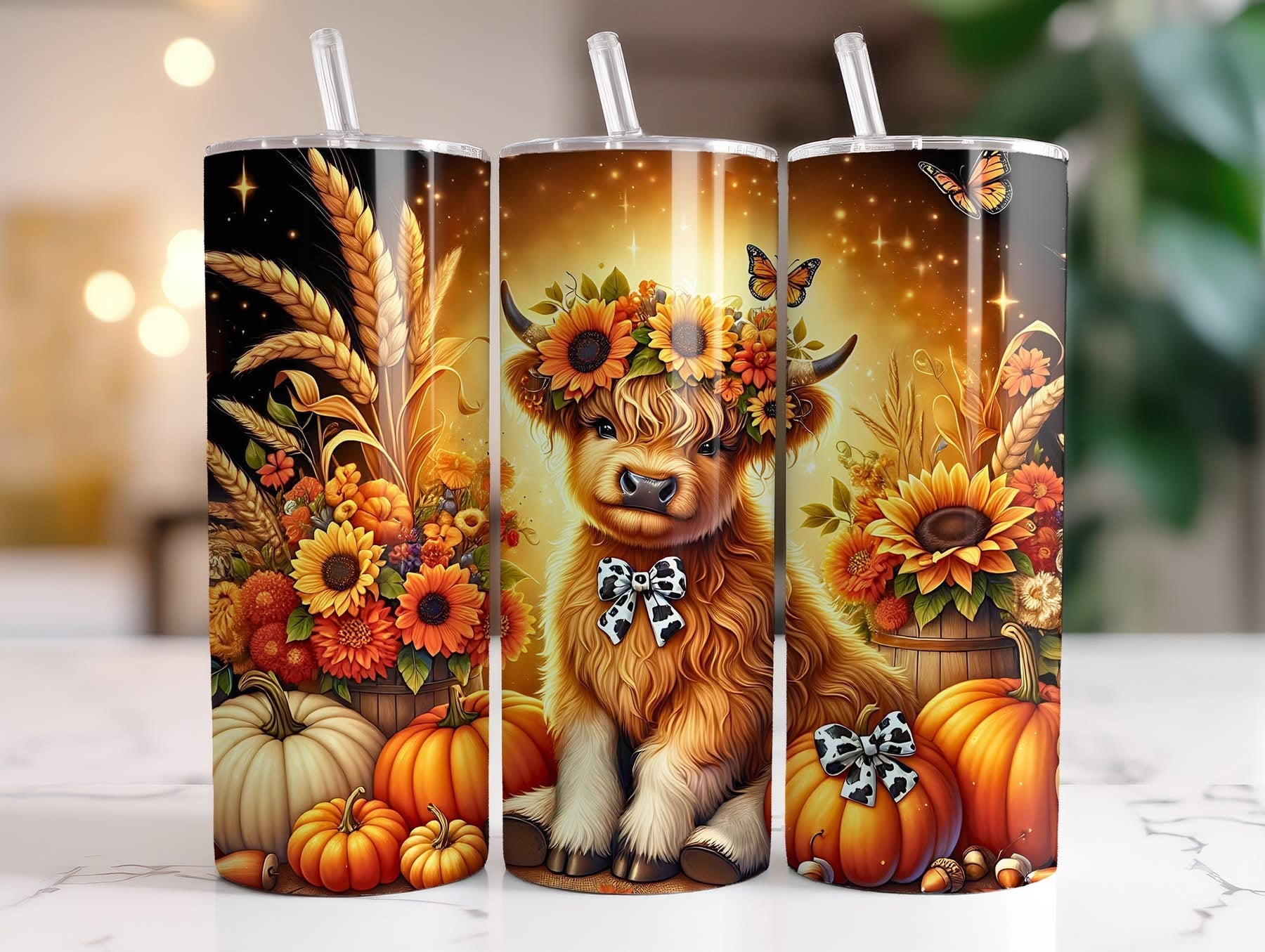 FALL THEMED 20 OZ TUMBLERS - BRAND NEW