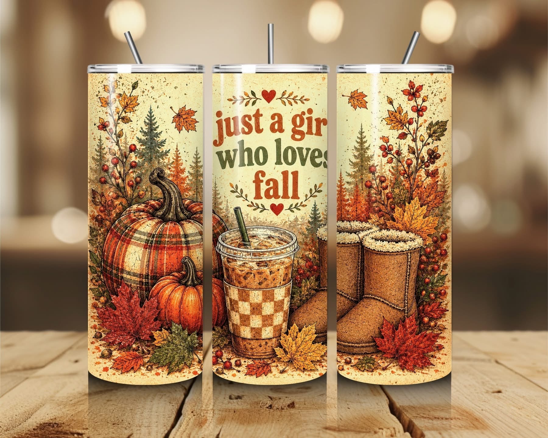 FALL THEMED 20 OZ TUMBLERS - BRAND NEW