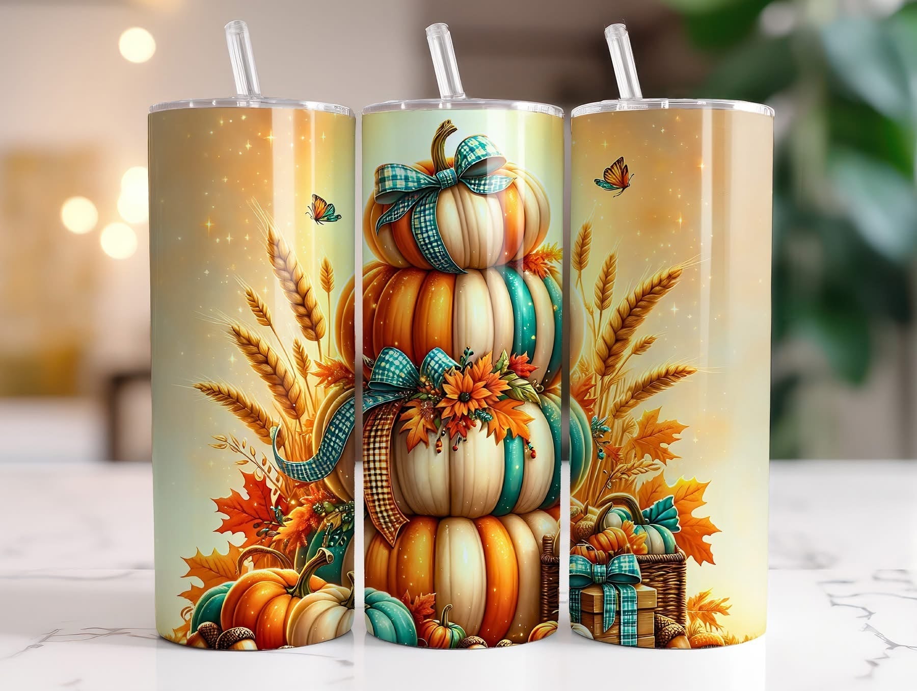FALL THEMED 20 OZ TUMBLERS - BRAND NEW