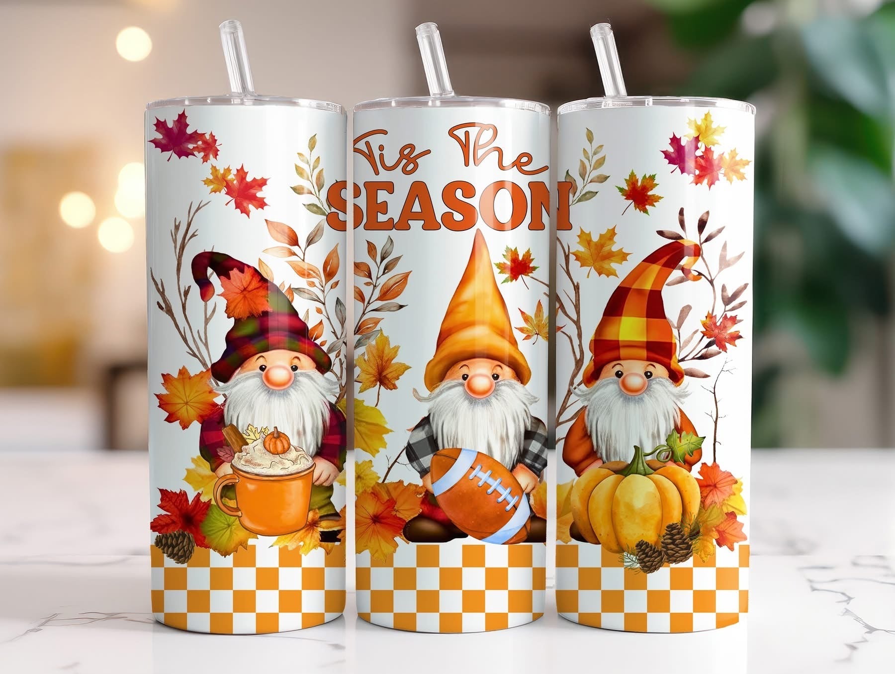 FALL THEMED 20 OZ TUMBLERS - BRAND NEW