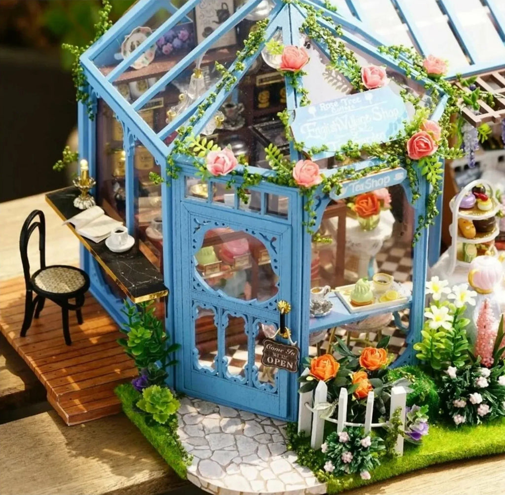 Rose Garden Tea House Miniature Dollhouse Kit by Wizardi F07M5-9-A-068-A