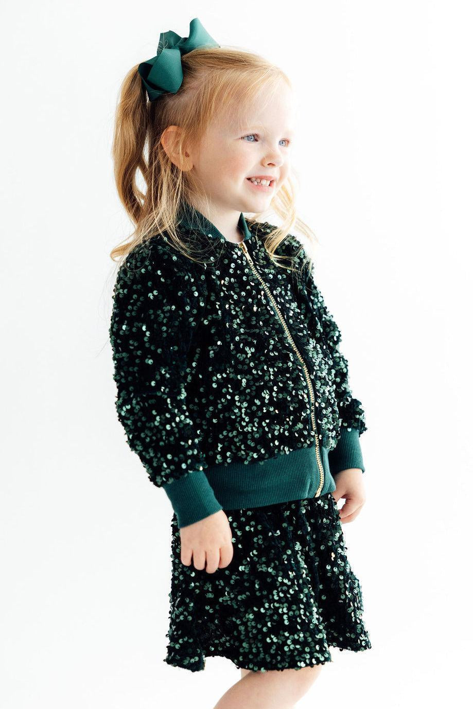 Hunter Green Velvet Sequin Jacket