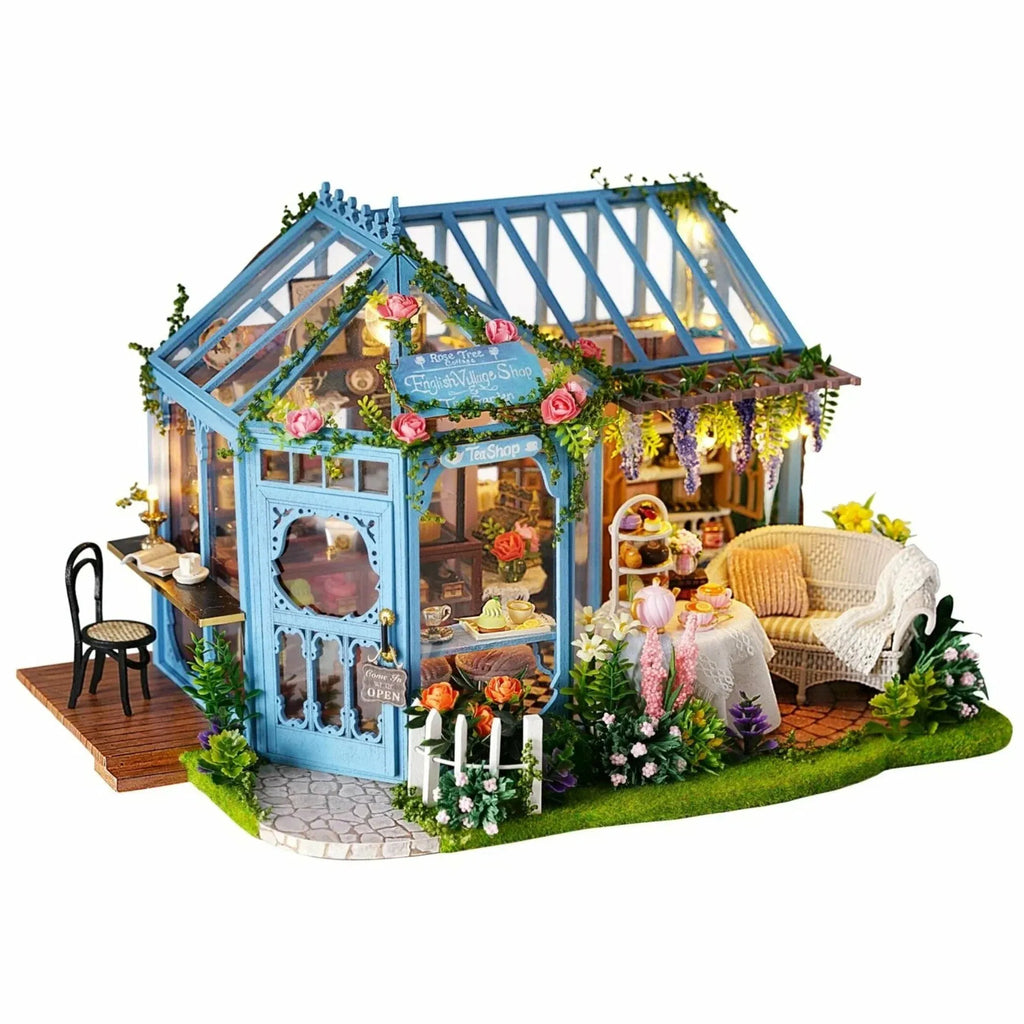 Rose Garden Tea House Miniature Dollhouse Kit by Wizardi F07M5-9-A-068-A