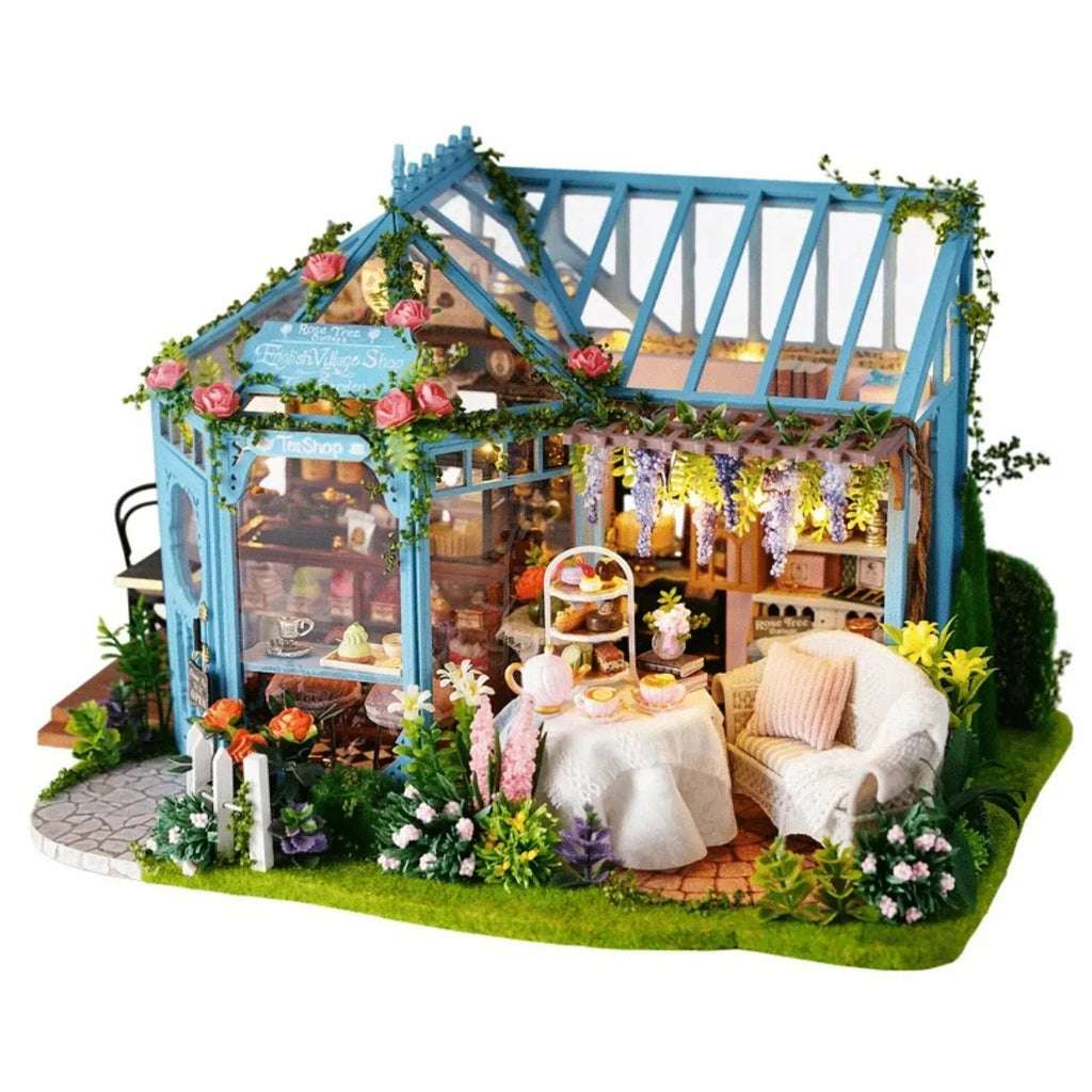 Rose Garden Tea House Miniature Dollhouse Kit by Wizardi F07M5-9-A-068-A