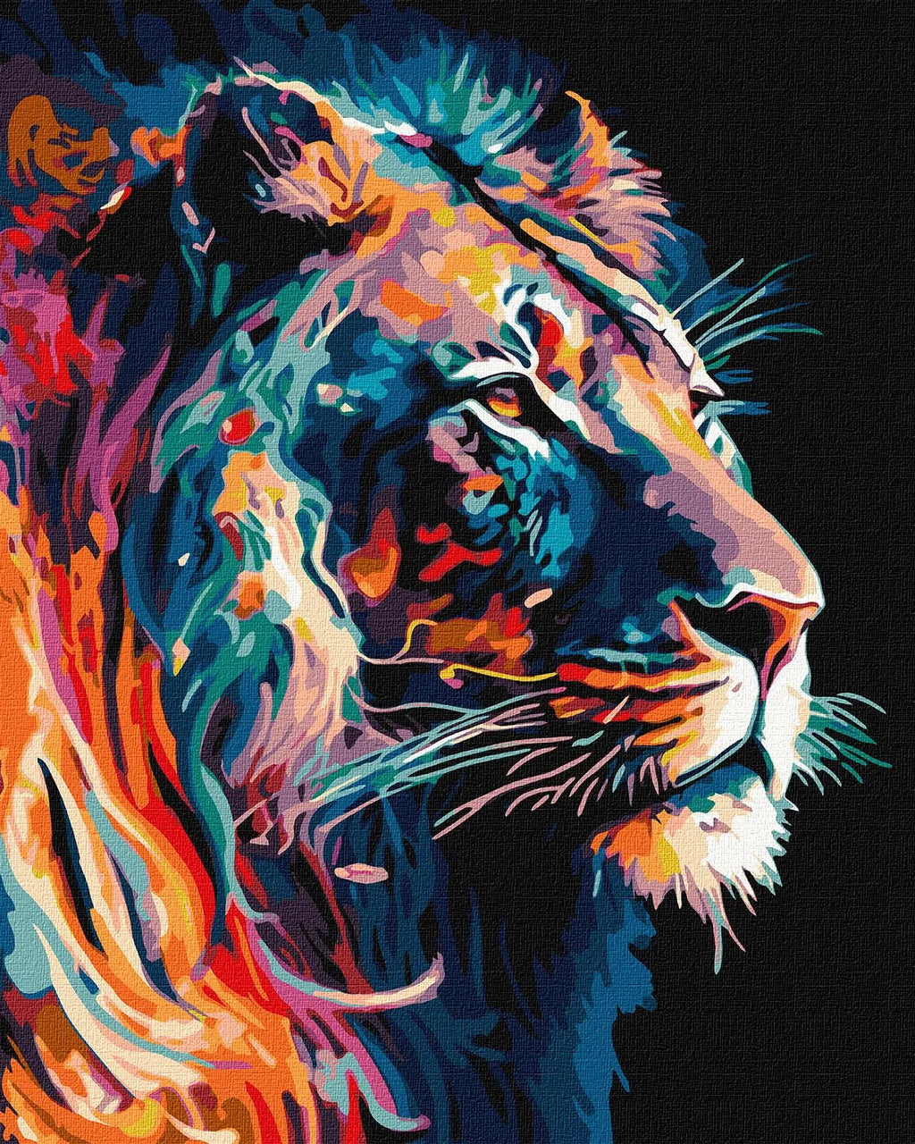 Graceful Lion with Extra Metallic Paints Painting by Numbers Kit by Ideyka KHO6517