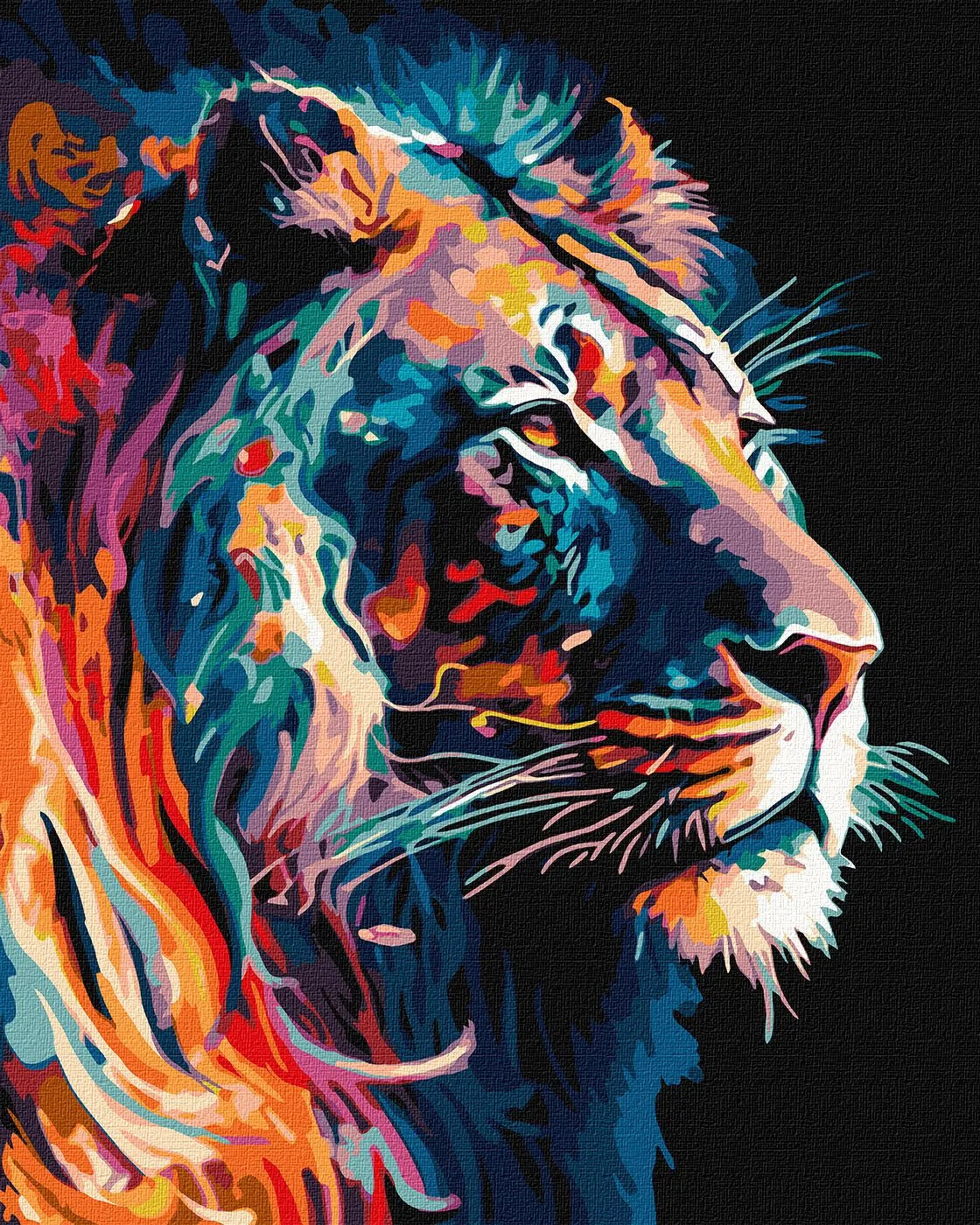 Graceful Lion with Extra Metallic Paints Painting by Numbers Kit by Ideyka KHO6517